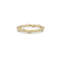 Bamboo Lab-Grown Diamond Ring in 14K yellow gold on brushed background, segmented bamboo profile with diamond accents — Black Pearl of Queens