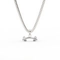 Sterling silver barbell pendant necklace
