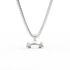 Sterling silver barbell pendant necklace