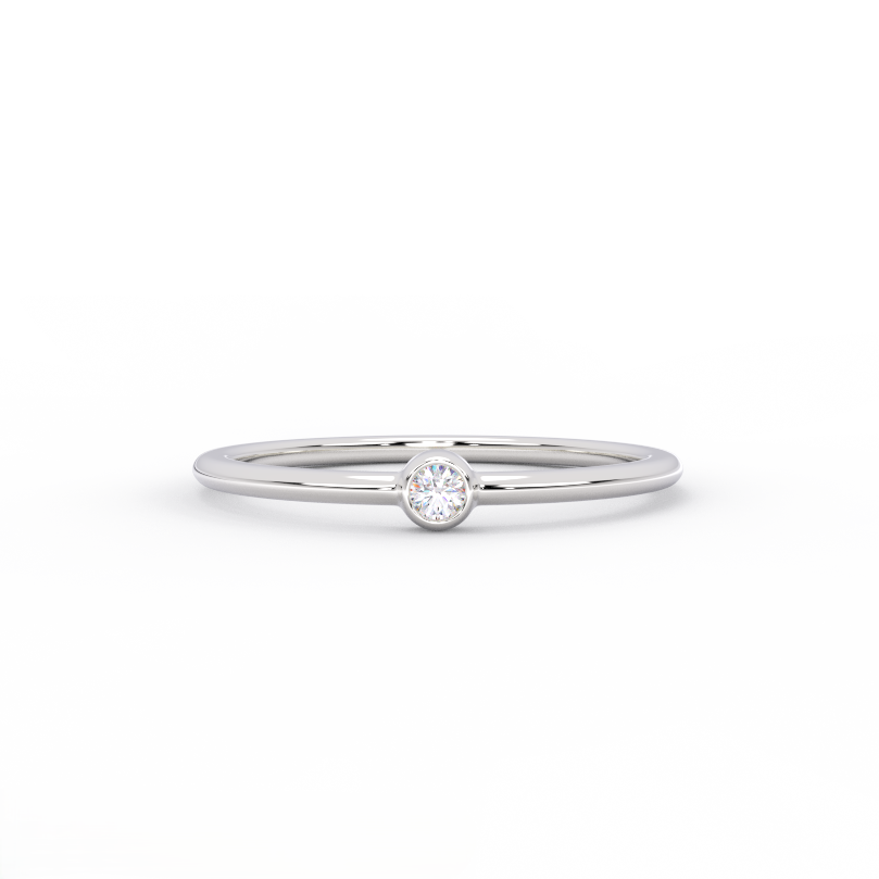 Bezel Set Diamond Band Ring – Solid 14K Gold