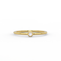 Bezel-set lab-grown diamond stackable band ring in solid 14K yellow gold, front view