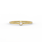 Bezel Set Diamond Band Ring – Solid 14K Gold