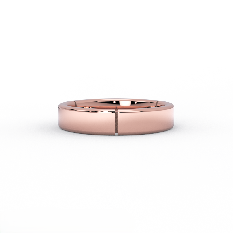 BPQ Triborough Segment 5mm rose gold wedding band with architectural division