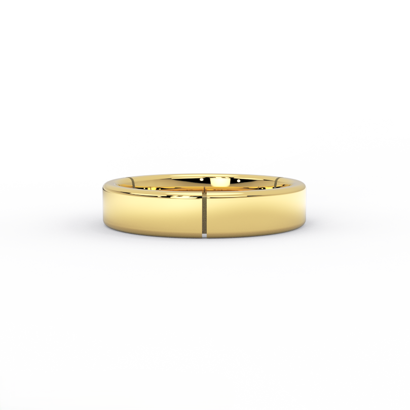 BPQ Triborough Segment 5mm 14K yellow gold modern wedding band