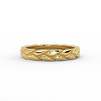 braided gold band in 14k yellow gold front view