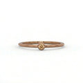 Natural champagne diamond bezel-set stacking ring in 14K brown gold, front view — Black Pearl of Queens