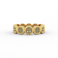 button disc eternity ring in 14k yellow gold front view
