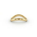 Champagne diamond curved wedding band in 14K yellow gold, flush-set natural champagne diamond contour band