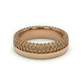 Natural champagne diamond pavé band in 14K brown gold, front view — Black Pearl of Queens