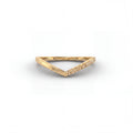 Champagne diamond wishbone ring in 14K yellow gold, front view — Brownstone Collection, Black Pearl of Queens