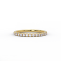 2mm half eternity diamond band in solid 14K yellow gold – front view