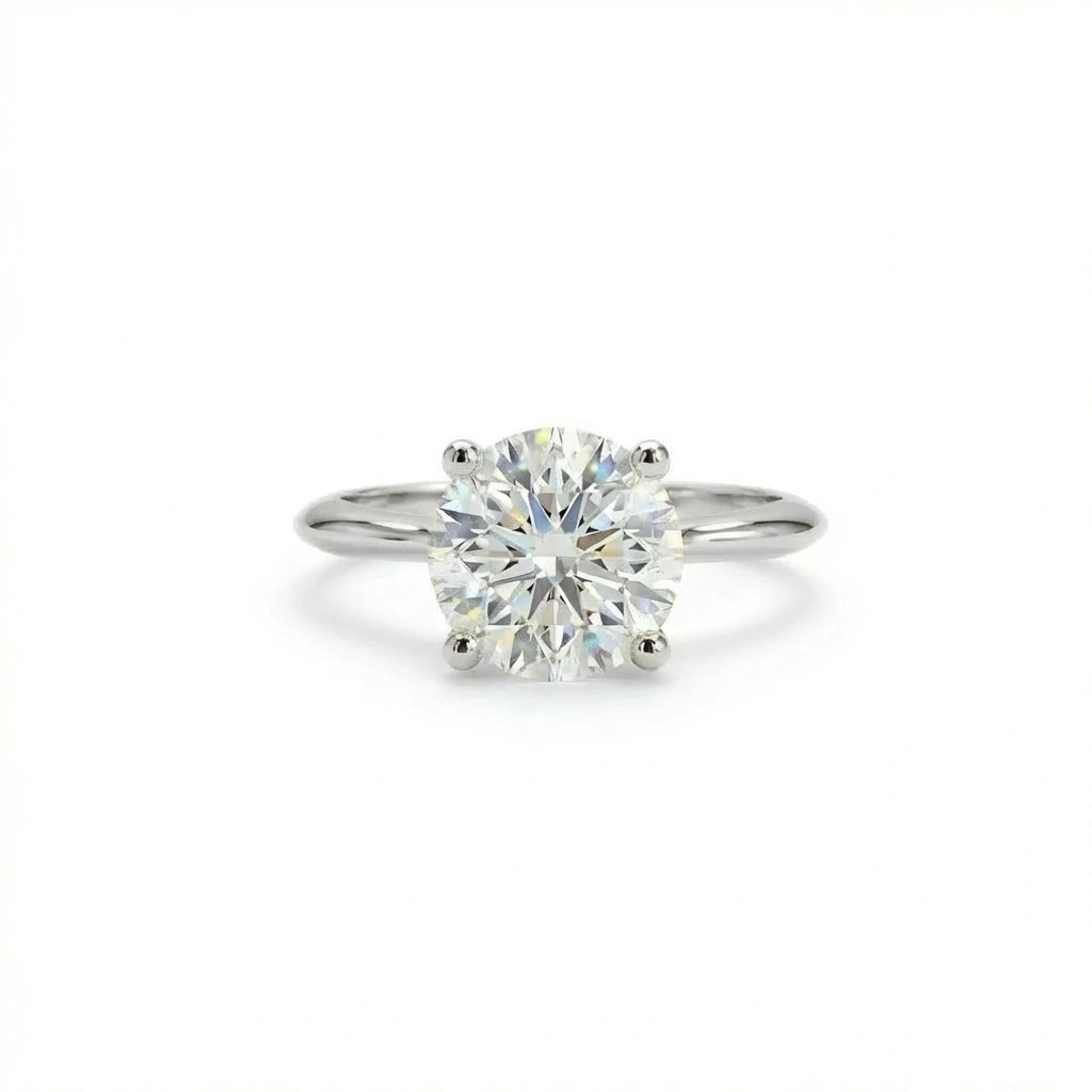 1.5ct classic round diamond solitaire engagement ring in 14K white gold - maximum brilliance