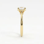 1.5ct classic round diamond solitaire engagement ring in 14K yellow gold - four-prong setting detail