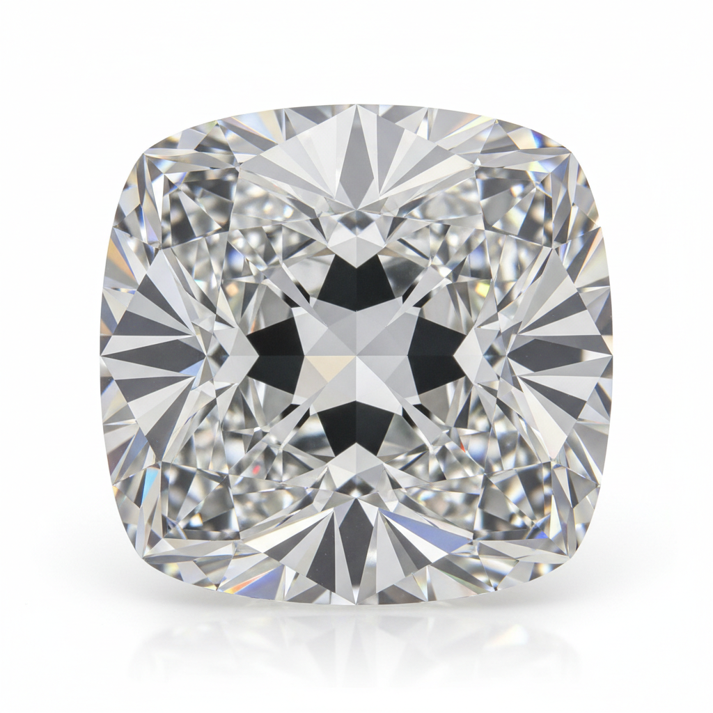 1 carat cushion cut diamond, 5.5mm square with rounded corners