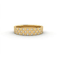 Cyrus Tessera diamond band in solid 14K yellow gold featuring checker mosaic pattern with alternating polished gold squares and flush set round diamonds
