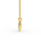 Diamond coffee bean pendant side view - Black Pearl of Queens