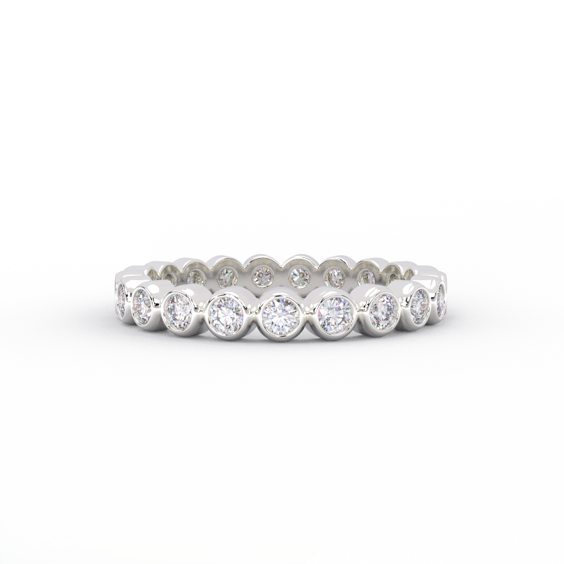 lab grown diamond eternity ring in solid 14K white gold – front view