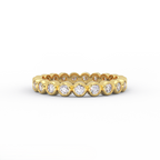 lab grown diamond eternity ring in solid 14K yellow gold – front view