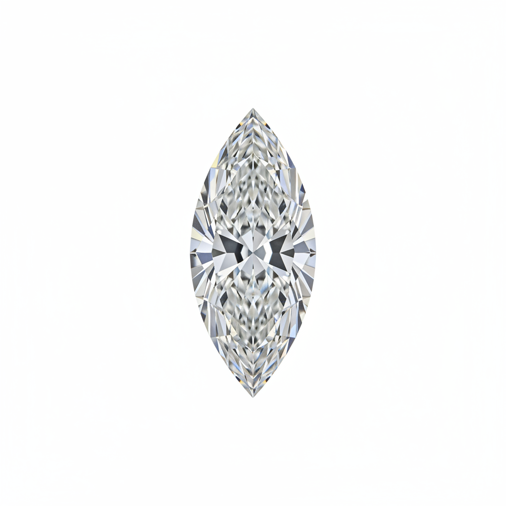 1 carat marquise cut diamond, 10mm long by 5mm wide with points at both ends