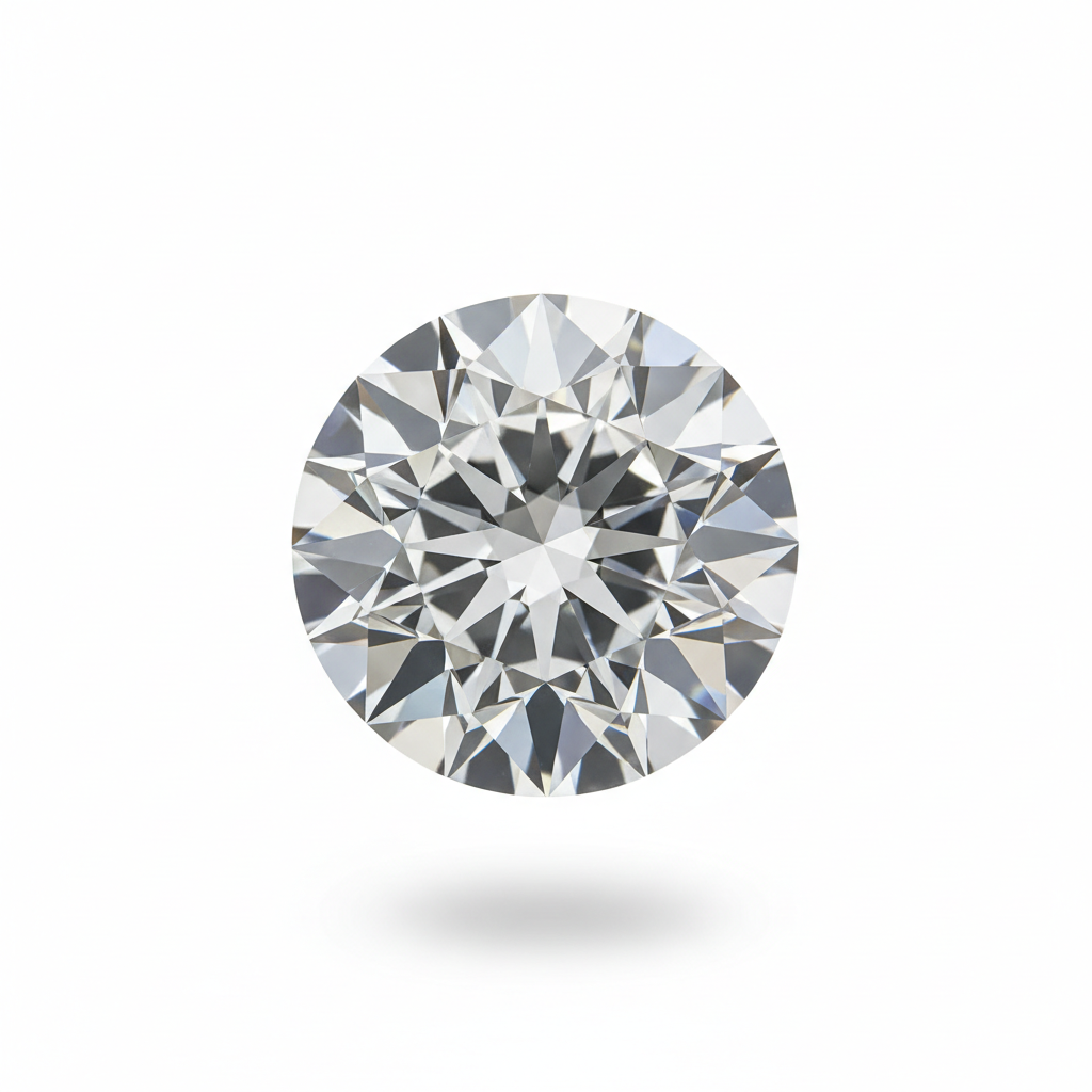 1 carat round brilliant cut diamond, 6.5mm across