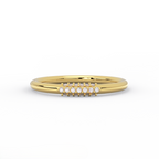 diamond wire ring in solid 14K yellow gold – front view