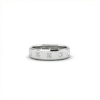Draven Square Diamond Band in 14K white gold, front view showing 8 flush-set princess cut lab diamonds across 5.5mm beveled band