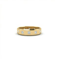 Draven Square Diamond Band in 14K yellow gold, front view showing 8 flush-set princess cut lab diamonds across 5.5mm beveled band