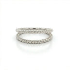 Women’s twisted rope ring in 14K white gold with slim stackable design and polished finish