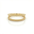 Women’s rope ring in solid 14K yellow gold with twisted design and polished finish