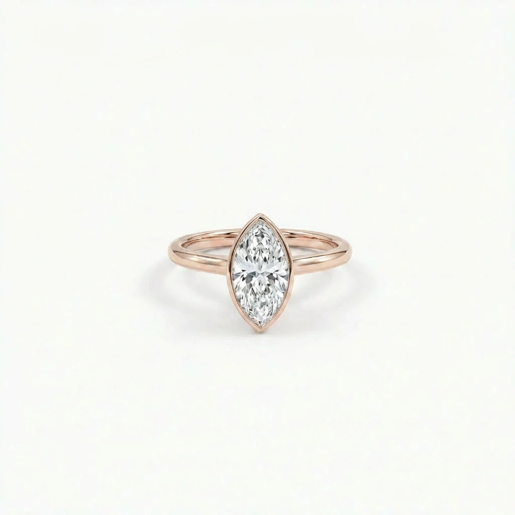Elyra Marquise Bezel Engagement Ring – 1ct