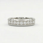 Eternal sparkle pavé diamond wedding band in 14K white gold - continuous brilliance and sparkle