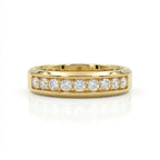 Eternal sparkle pavé diamond wedding band in 14K yellow gold - classic timeless design