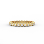 1/3 ct bezel set lab grown diamond eternity wedding band in solid 14K yellow gold – front view