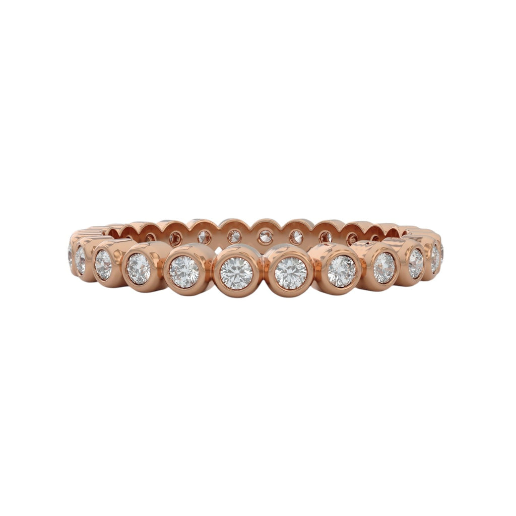 Eternity Wedding ring 1/3ct in rose gold, closed up view to show details