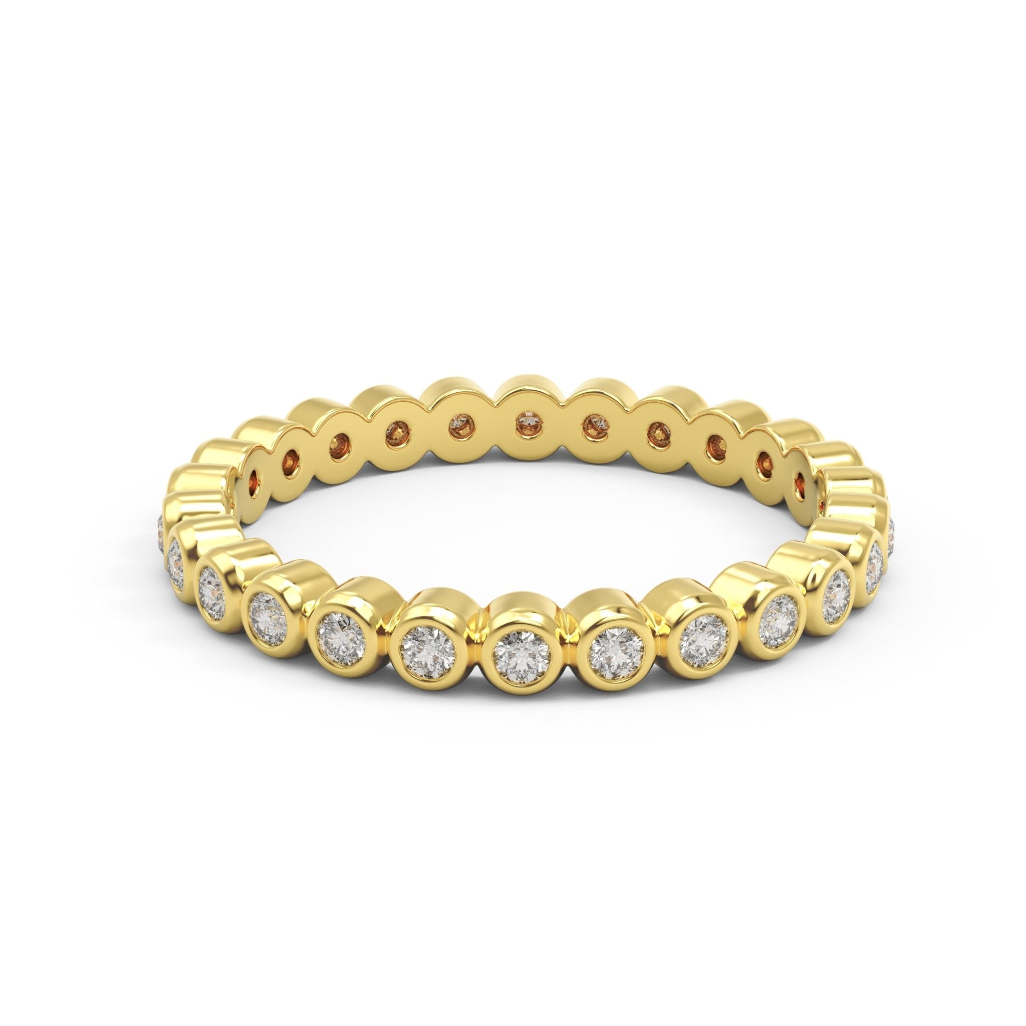 Eternity Wedding ring 1/3ct in yellow gold, closed up view