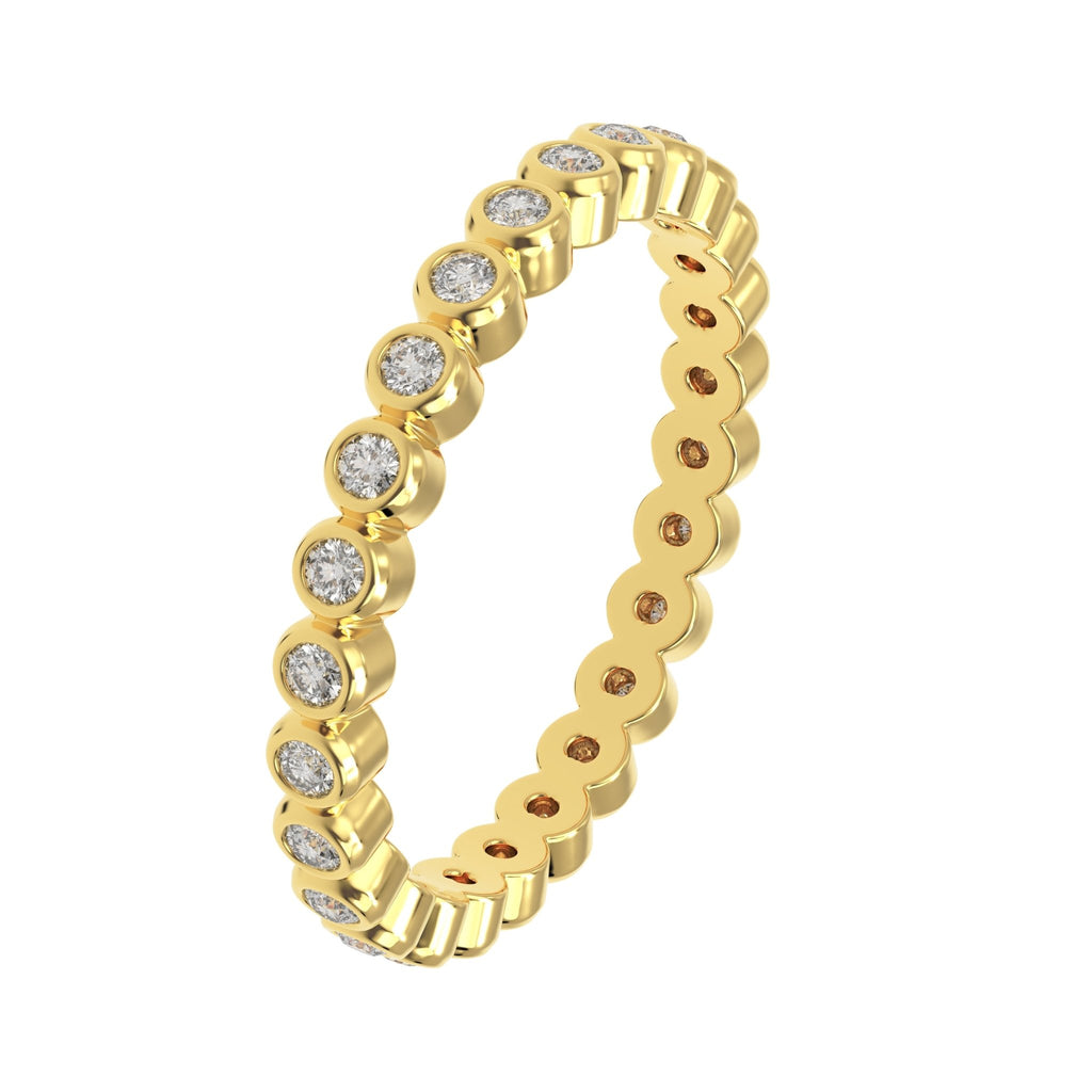 Eternity Wedding ring 1/3ct in yellow gold, closed up view to show details