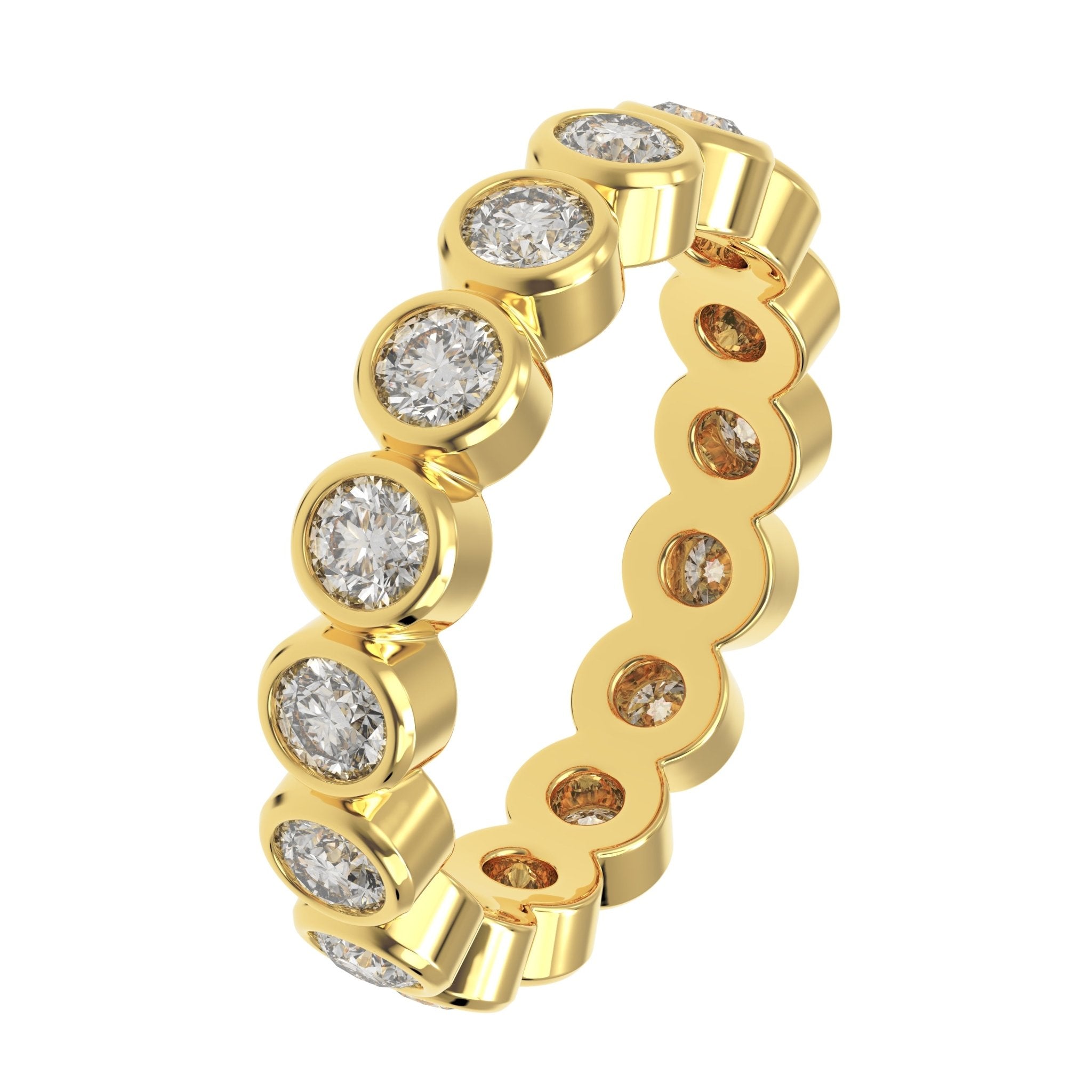 1.75ct gold diamond eternity wedding ring closed up view showing details