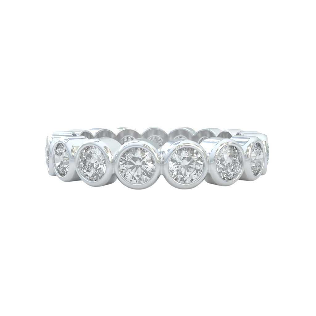 1.75ct white gold diamond eternity wedding ring closed up view showing details