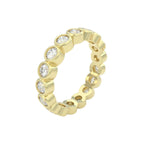 1.75ct yellow gold diamond eternity wedding ring angled view showing details