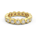1.75ct yellow gold diamond eternity wedding ring closed up view showing details