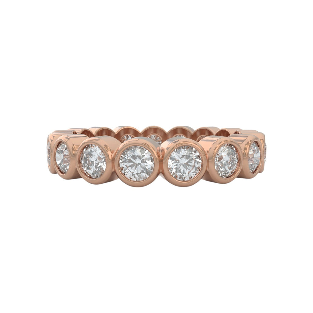 1.75ct rose gold diamond eternity wedding ring closed up view showing details