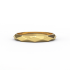 3mm faceted gold ring in solid 14K yellow gold – front view