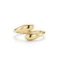 Flow Gold Open Ring in solid 14K yellow gold, modern fluid open ring design alternate view