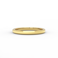 2mm women’s beveled edge wedding band in 14K yellow gold - front view