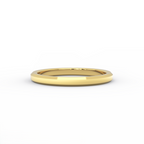 2mm women’s beveled edge wedding band in 14K yellow gold - front view