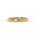 2mm low dome gold wedding band in solid 14K yellow gold – front view