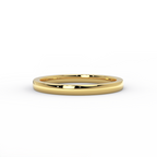 2mm low dome gold wedding band in solid 14K yellow gold – front view