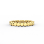 gold disc eternity ring in 14k yellow gold front view
