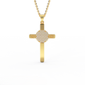 ICXC NIKA pavé diamond cross pendant in 14K yellow gold - handcrafted NYC Byzantine cross necklace