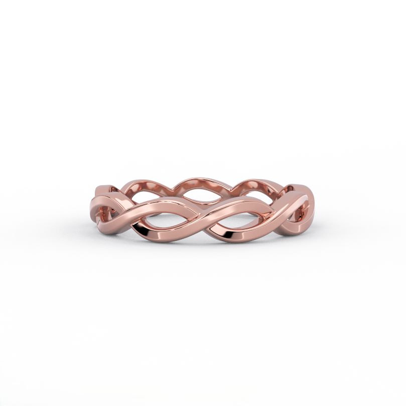 14K rose gold infinity link ring